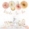 Citrus; 21 Pcs Champagne Gold Beige Blush Pink Bachelorette Party Decorations, Bride to Be Banner Garland Set with Paper Fans, Lanterns, Tissue Pom Poms, Honeycomb Balls and Hanging Swirls for Bridal Shower Wedding Decor; Category:Banners; Image:4